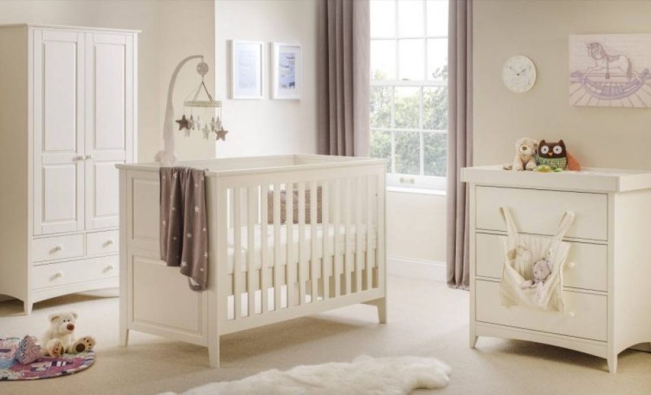 white wood cot in room