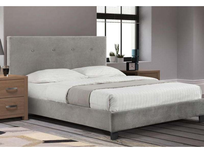 Grey Velvet Bed 005 | Bedrock Furniture | Where Quality Costs Less